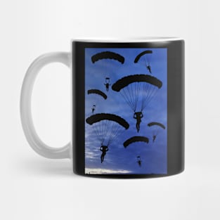 Parachuter's enjoying time in the blue sky as a group Mug